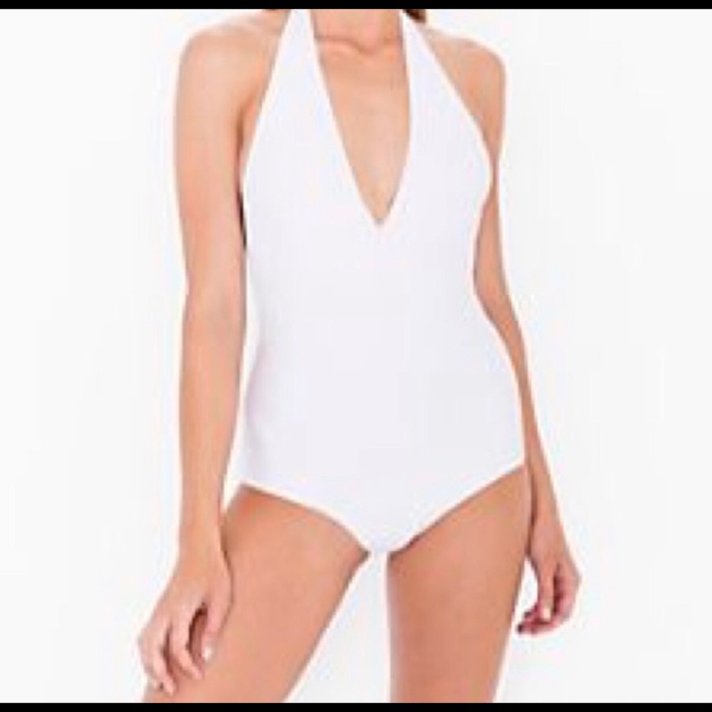 American Apparel white halter bodysuit